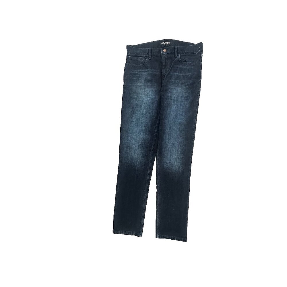 Permanent Straight Leg Jeans Womens 12 Dark Wash Blue High Rise Denim‎